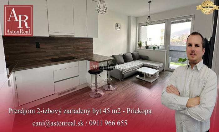 Reality Prenájom 2-izbový zariadený byt 45 m2 v Martine Priekope s Balkónom