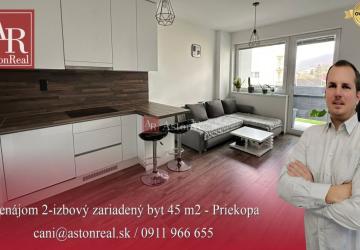 Reality Prenájom 2-izbový zariadený byt 45 m2 v Martine Priekope s Balkónom