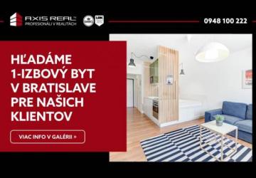 Reality AXIS REAL | Hľadáme pre našich klientov 1-izbový byt v Bratislave II.