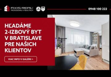 Reality AXIS REAL | Hľadáme pre našich klientov 2-izbový byt v Bratislave I.