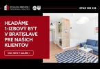 Reality AXIS REAL | Hľadáme pre našich klientov 1-izbový byt v Bratislave IV.