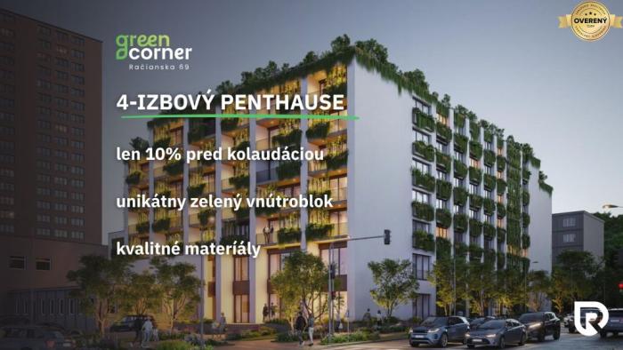 Reality RADO | 4 izbový penthouse 155m² | Greencorner | Bratislava-Nové mesto