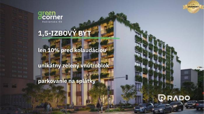 Reality RADO | 1,5 izbový byt 48,63m² | Greencorner | Bratislava-Nové mesto