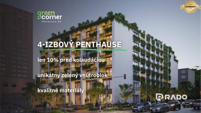 Reality RADO | 4 izbový penthouse 165m² | Greencorner | Bratislava-Nové mesto
