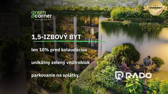 Reality RADO | 1,5 izbový byt 48,63m² | Greencorner | Bratislava-Nové mesto