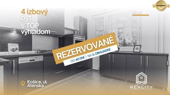 Reality REZERVOVANÉ- Priestranný 4-izbový byt s krásnym výhľadom a loggia