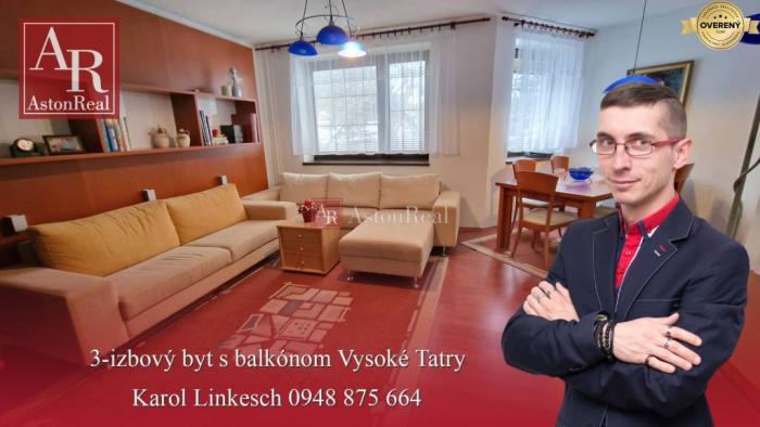Reality REZERVOVANÉ 3 izbový byt VYSOKÉ TATRY  s balkónom  76m²