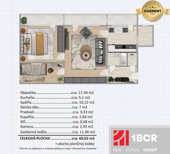 Reality 2,5 IZB. BYT S LODŽIOU, KOMOROU A PIVNICOU - KAFENDOVÁ, RAČA