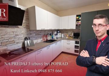 Reality EXKLUZÍVNE-PREDAJ 3-IZBOVÝ BYT POPRAD, juh-bl.Slnečnica 80 m2  2 balk.