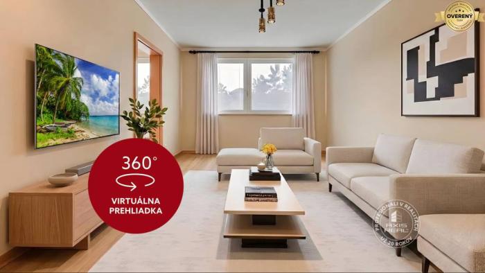 Reality AXIS REAL | Tichý 3-izbový byt s LODŽIOU a ŠATNÍKOM v zeleni, DÚBRAVKA