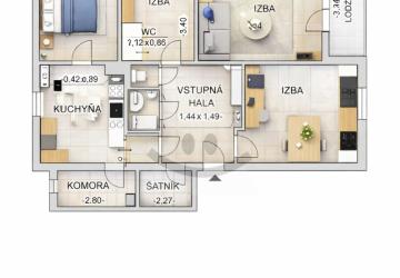 Reality 4-izbový byt byt, Bojnice, Čampurka, Kvetová