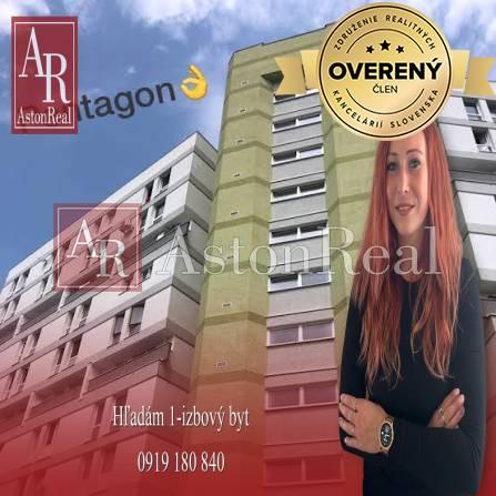 Reality Súrne hľadám pre klienta 1-izbový byt Bratislava- Pentagon