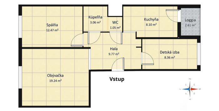 Reality POLOVIČNÝ PODIEL – 3-izbový byt na Kríkovej ul. vo Vrakuni