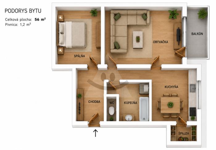 Reality 2-izbový byt byt, Žilina, Hliny VII, Gabajova