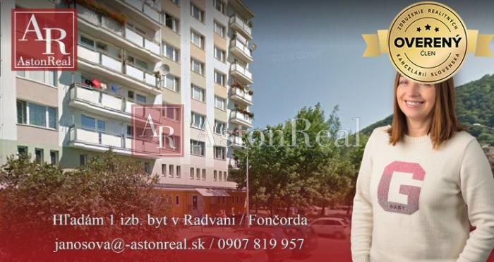 Reality Hľadám 1 izb. byt v Radvani / Fončorda - Banská Bystrica