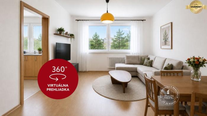 Reality AXIS REAL | Tichý 3-izbový byt s LODŽIOU a ŠATNÍKOM v zeleni, DÚBRAVKA