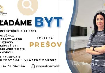 Reality Hľadáme investičný byt v Prešove