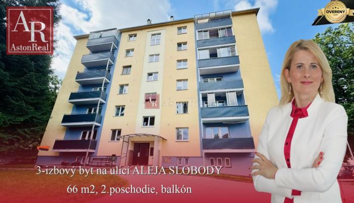 Reality Na predaj 3-izbový byt, ul. ALEJA SLOBODY, 66 m2, 2.p., balkón