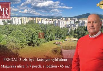 Reality PREDAJ: 3 izb. byt s lodžiou 65 m2, 5/7 posch., Magurská ulica