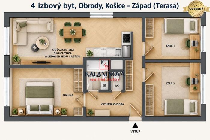 Reality PRIPRAVUJEME: 4 izb. novorekonštruovaný byt, Košice - Terasa, Obrody