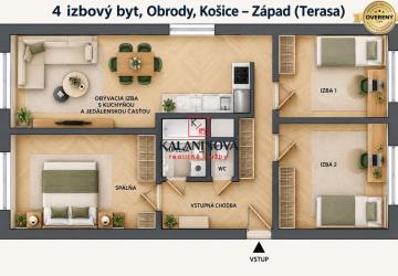 Reality PRIPRAVUJEME: 4 izb. novorekonštruovaný byt, Košice - Terasa, Obrody