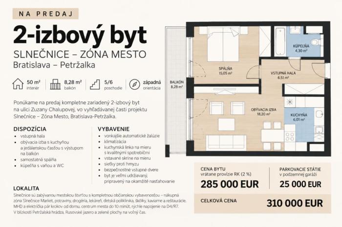 Reality Na Predaj Slnečnice 2 izbový byt