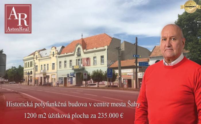 Reality HISTORICKÁ BUDOVA / DOM - OBCHODY a BYTY v centre mesta Šahy