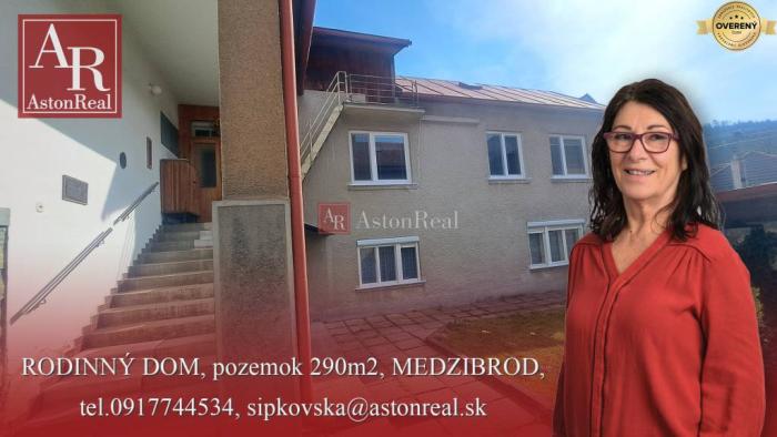 Reality RODINNÝ DOM, pozemok 290m2,  MEDZIBROD okr. Banská Bystrica