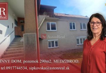 Reality RODINNÝ DOM, pozemok 290m2,  MEDZIBROD okr. Banská Bystrica