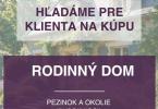Reality Pre nášho VIP klienta hľadáme na kúpu rodinný dom v okrese Pezinok.
