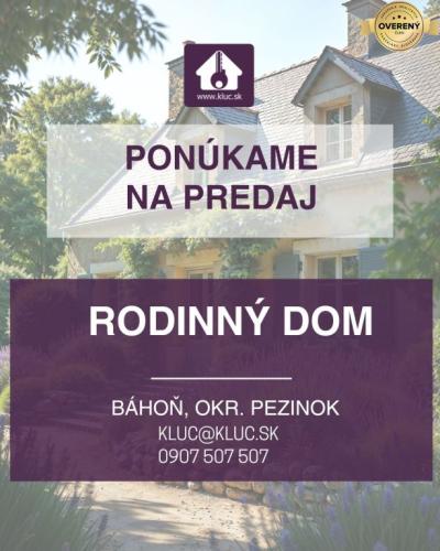 Reality Ponúkame na predaj starší rodinný dom v okrese Pezinok.