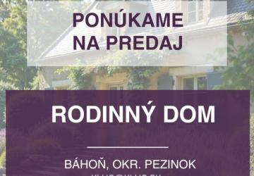 Reality Ponúkame na predaj starší rodinný dom v okrese Pezinok.