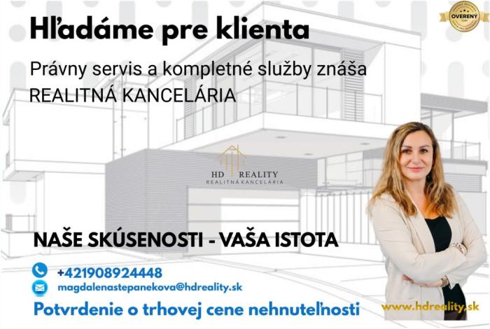 Reality Hľadám pre klienta rodinný dom v obci Žemberovce