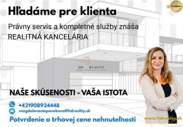 Reality Hľadám pre klienta rodinný dom v obci Žemberovce