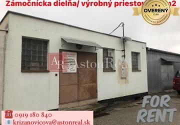 Reality NA PRENÁJOM: Zámočnícka dielňa/ Výrobný priestor- Dubnica nad Váhom
