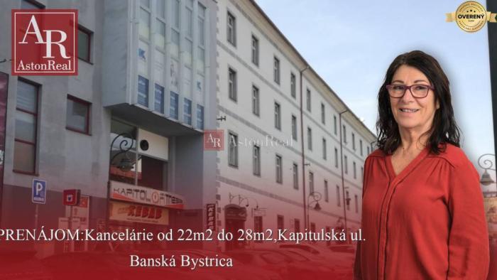 Reality PRENÁJOM: Kancelárie od 22m2 do 28m2, Kapitulská ul.Banská Bystrica