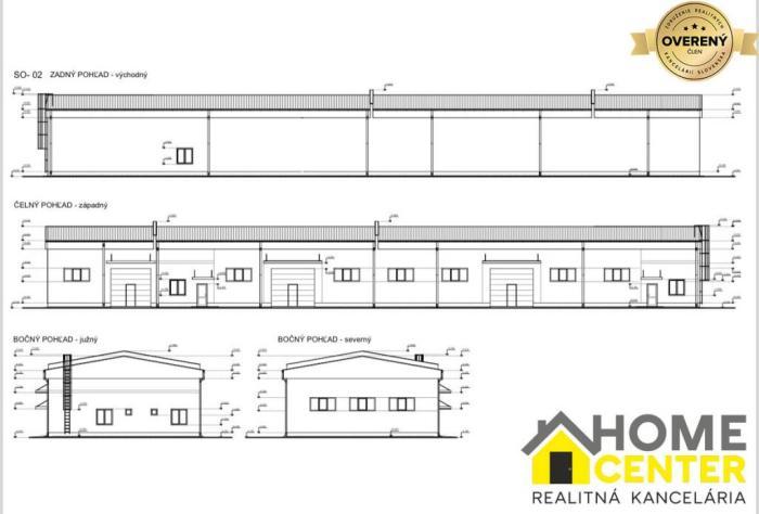 Reality PREDAJ : skladov s kanceláriami, 382 m², 261 m²,125 m², Komárno