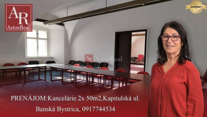 Reality PRENÁJOM: Kancelárie 2x 50m2, Kapitulská ul.Banská Bystrica