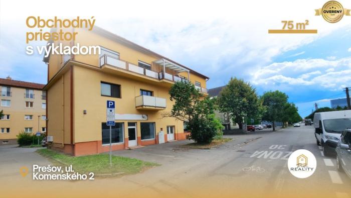 Reality NA PREDAJ | Obchodný priestor 75 m² | ul. Komenského, Prešov