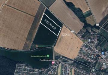 Reality PNORF – orná pôda, 50220 m2, šírka 120 m, Suchá nad Parnou okr. Trnava