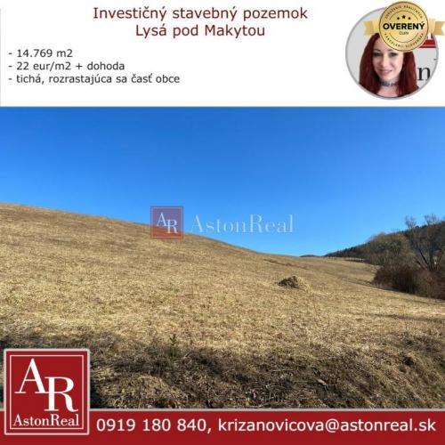 Reality Slnečný svahovitý pozemok na výstavbu rodinných domov- 14.769 m2