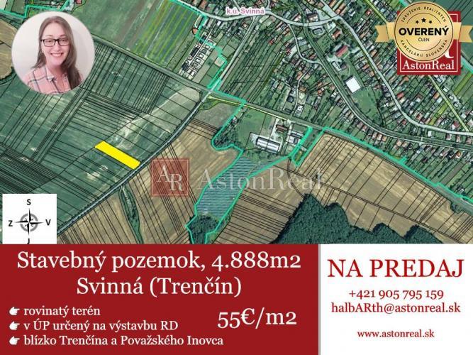 Reality IBA U NÁS! Investičný stavebný pozemok 4.888m2, Svinná, Trenčín