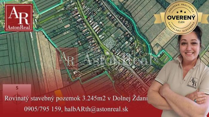 Reality IBA U NÁS! Rovinatý investičný stavebný pozemok 3.245m2, Dolná Ždaňa