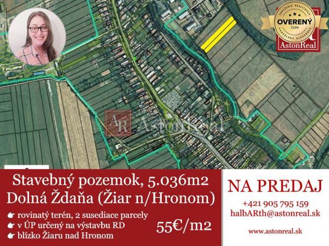 Reality IBA U NÁS! Rovinatý investičný stavebný pozemok 5.036m2, Dolná Ždaňa