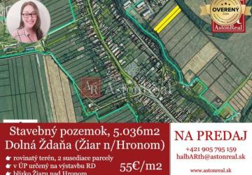 Reality IBA U NÁS! Rovinatý investičný stavebný pozemok 5.036m2, Dolná Ždaňa