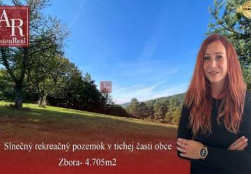 Reality Slnečný rekreačný pozemok v tichej lokalite pod lesom- Zbora 4.705m2