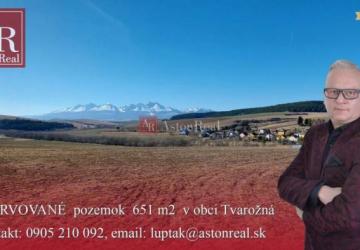 Reality AstonReal: REZERVOVANÉ pozemok  651m2  s výhľadom na V. Tatry-Tvarožná