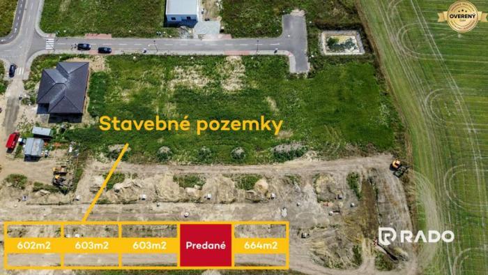 Reality RADO | Posledné 2 pozemky | 600 m² s projektom na 4-izbový dom