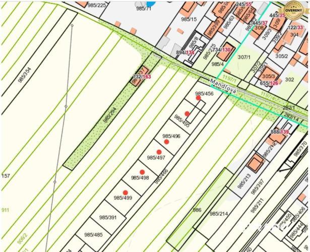 Reality RADO | stavebné pozemky 4017m2 pre 6 dvojdomov | Jarovce-Mandľová