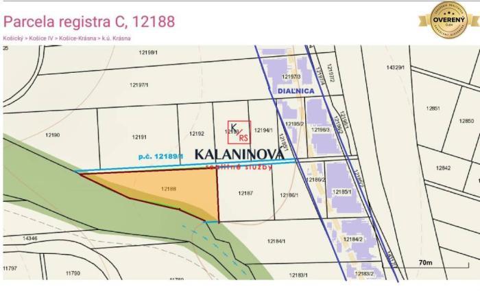 Reality Na predaj  POZEMOK – parcela reg. "C" č. 12188,  KOŠICE - KRÁSNA